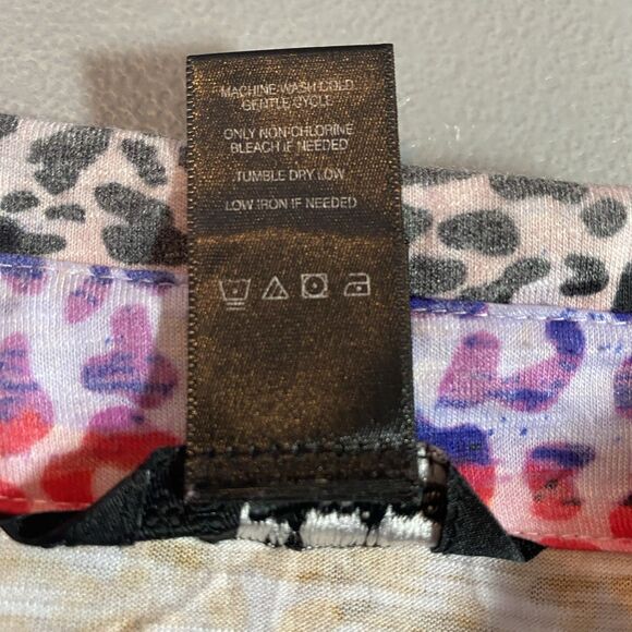 ALI MILES Tunic Blouse Button Down Cheetah Stripe Long Sleeve Womens 1X Colorful - Picture 13 of 14